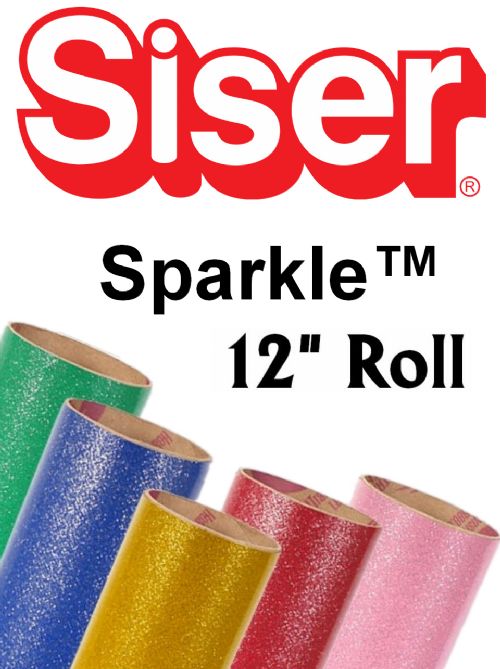 Siser Sparkle Heat Transfer Vinyl 12" Rolls 4 Sizes - 14 colors