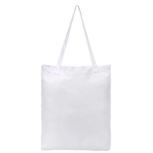 DyeTrans Sublimation Blank Polyester Tote Bag - 14 3/4" x 16 3/8" White w/White Handle