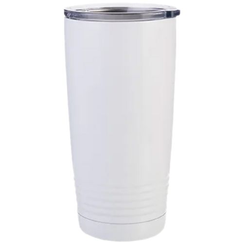 LumaSteel Stainless Steel Tumbler - Ringed Base - 20oz - White