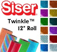 Siser Twinkle Heat Transfer Vinyl 12" Rolls 4 Sizes - 12 colors