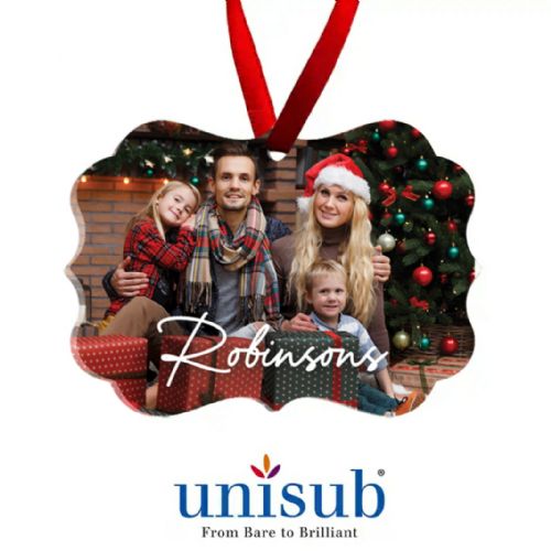 Unisub Sublimation Blank Acrylic Ornament - 3.95" x 2.85" Benelux 1-Sided