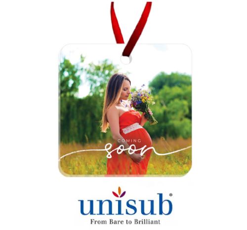 Unisub Sublimation Blank Acrylic Ornament - 2.75" x 2.75" Square 1-Sided