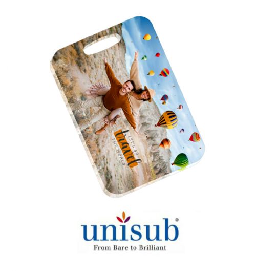 Unisub Sublimation Blank Acrylic Bag Tag - 4" x  2.75" Rectangle 1-Sided